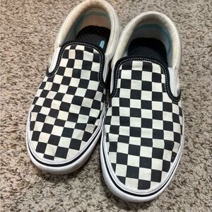 Vans Black and White Checkerboard Comfy Cush Slip-On Sneakers
